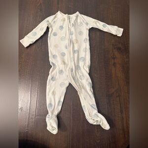 Pehr Cream Footed One-Piece with Light Blue Moon Print